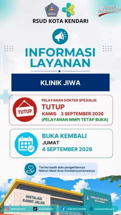 INFORMASI LAYANAN KLINIK JIWA RSUD KOTA KENDARI