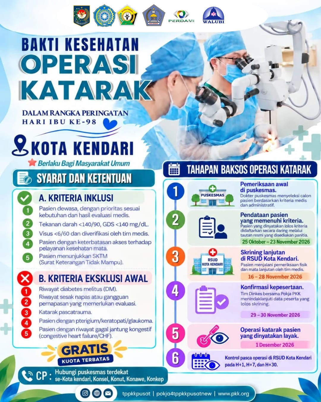 💙👁️BAKTI KESEHATAN OPERASI KATARAK GRATIS DI KOTA KENDARI 💙👁️
