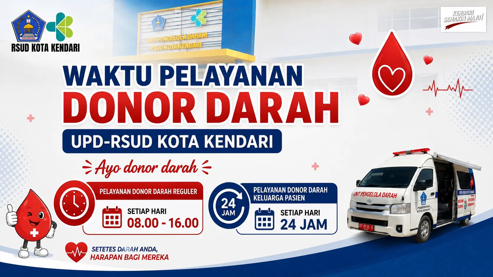 Waktu Pelayanan Donor Darah UPD-RSUD Kota Kendari